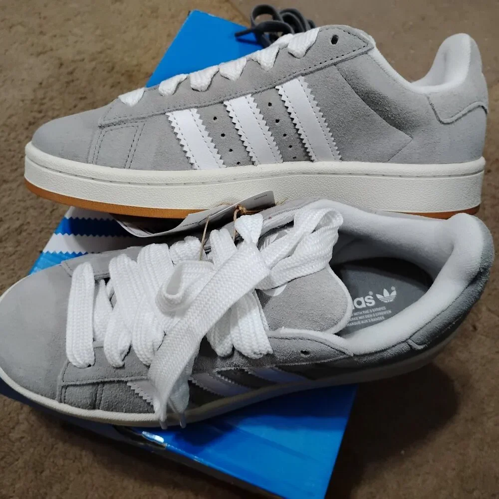 Adidas Campus Shoe Gray/White Men's 6/Women's 7 NWT - Picture 3 of 8